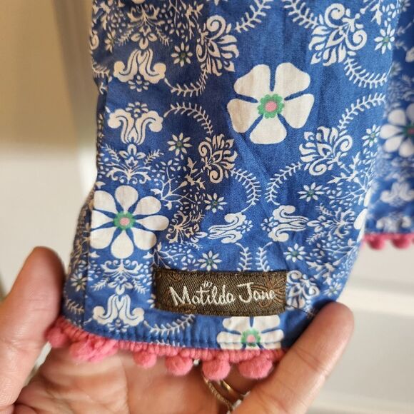 MATILDA Jane Girl's Blue Floral Top Shirt Size 8 - Picture 7 of 7